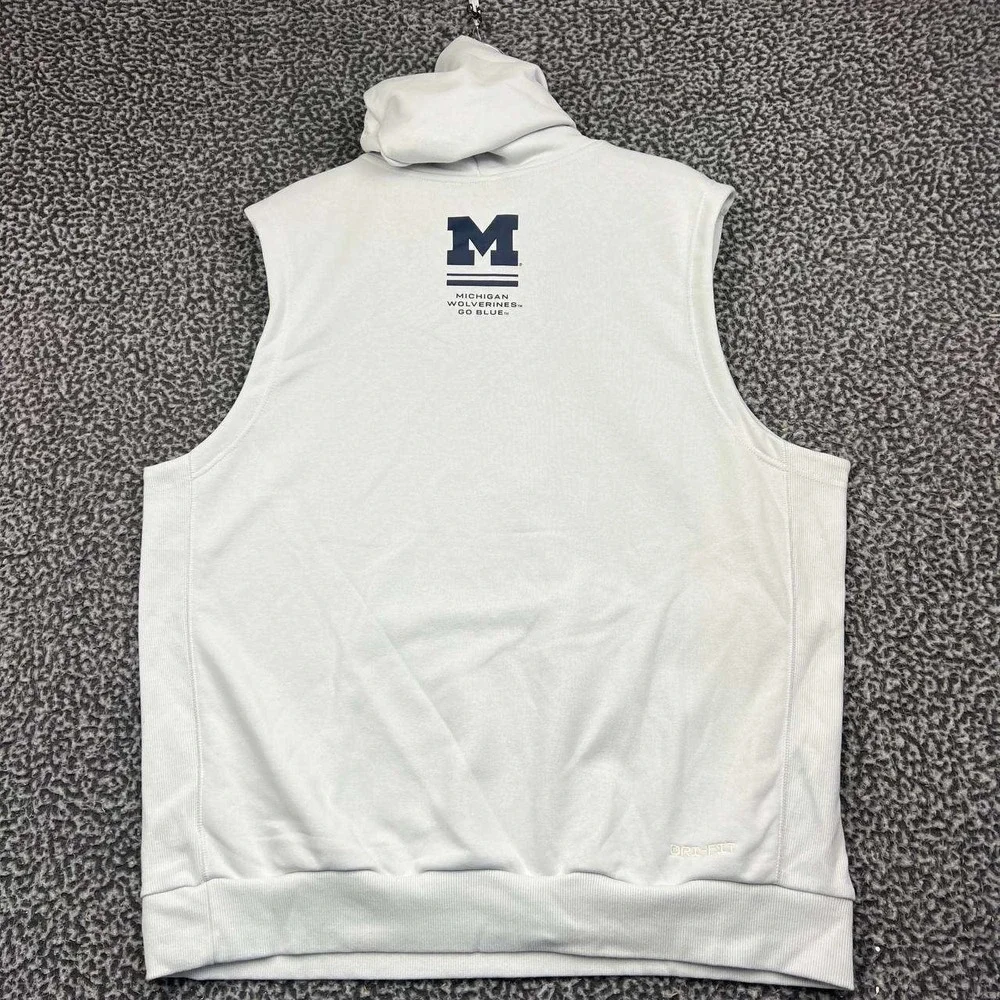 Air Jordan Michigan Wolverines Dri-FIT Hoodie Men Large Sleeveless Jumpman New